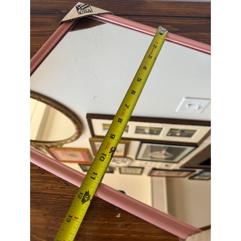 Vintage powder Pink Wall or Vanity Mirror 1980s 1990s Dead Stock - Picture 7 of 7